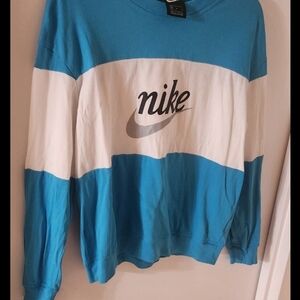 Nike Teal and White Crewneck